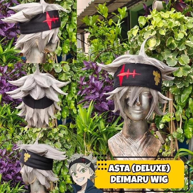 Wig Cosplay Anime Black Clover Asta Black Bull