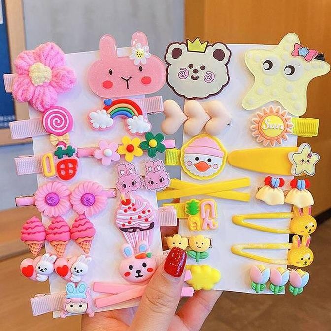 Set Jepit Isi 14 Pcs / Set Jepit Rambut Anak Lucu / Jepitan Aksesoris Rambut Anak Murah / Jepit Ramb