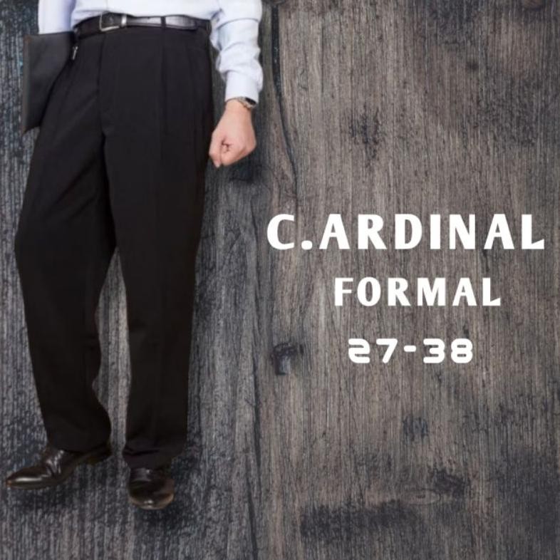 Baru - Celana jumbo 33-44 formal Cardinal hitam panjang/ Celana kantor cardinal hitam reguler pria b