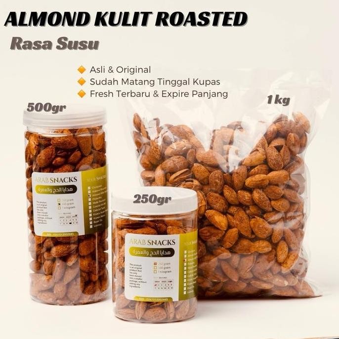 

Kacang Almond Cangkang Rasa Susu 1Kg Roasted Almon Kulit In Shell Milk Panggang 1 Kg Premium Snacks Terlaris
