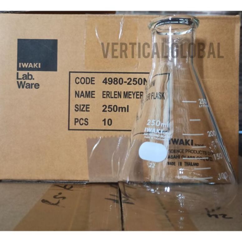 Best - Erlenmeyer Flask NM 250 ml Iwaki Kaca Erlenmeyer .,