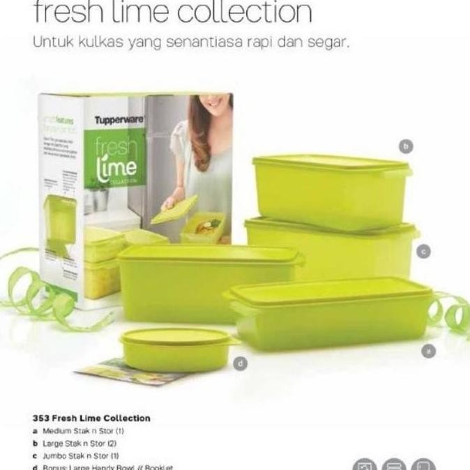 Tupperware Fresh Lime Collection Toples Kulkas Set