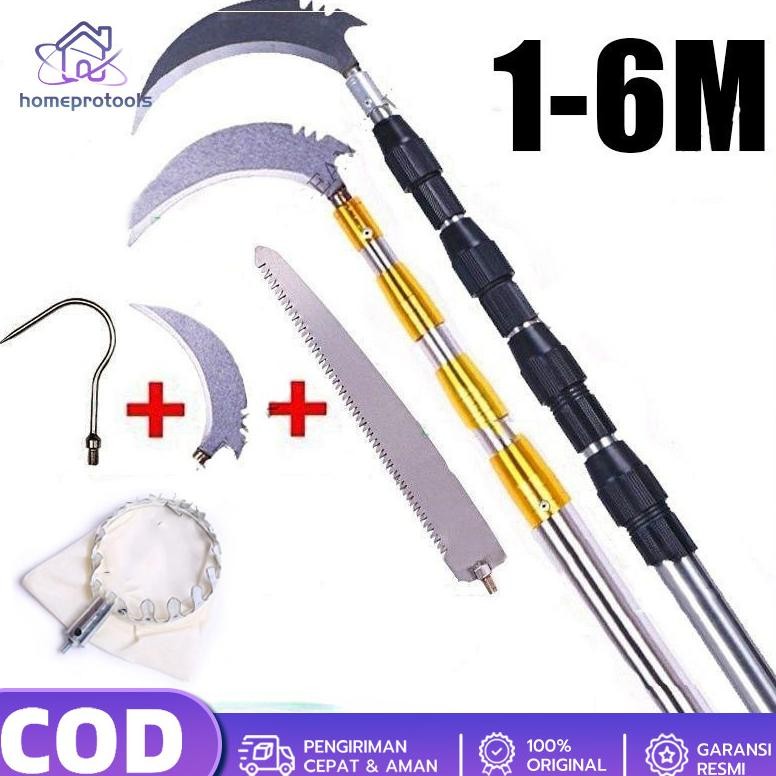 NEW PROMO 5 in1 7M Tongkat Panjang Untuk Petik Buah /metal fruit picker /galah pemetik buah 10 meter