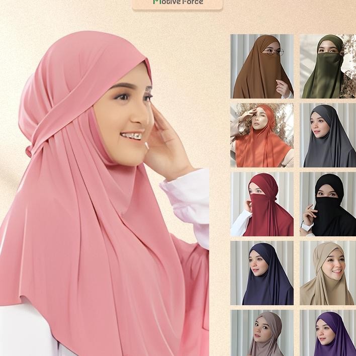 Nt Jilbab Hijab Bergo French Khimar Veil Standard Raya Tali Aminah Niqab Syari Kerudung Cadar Madina