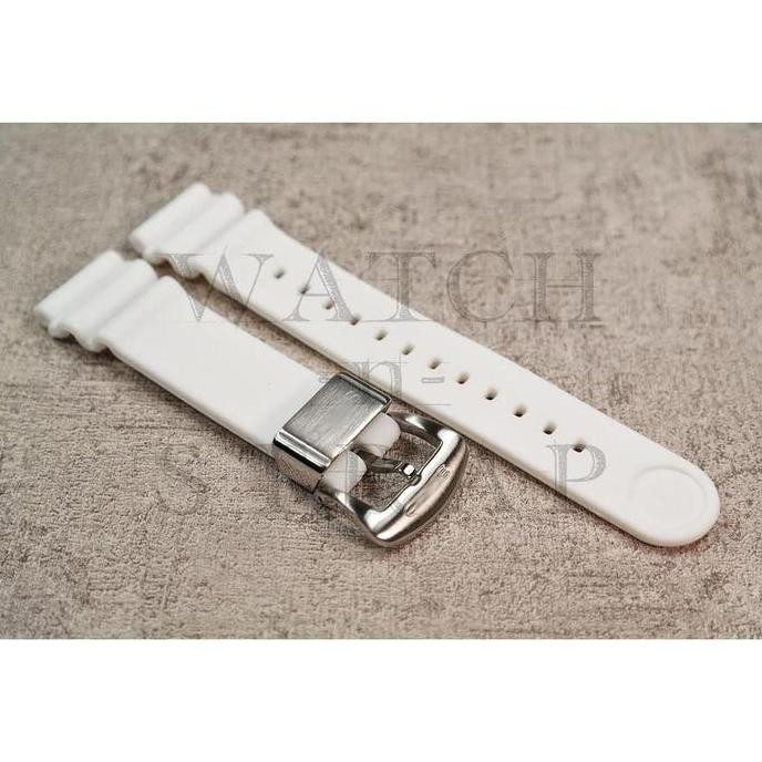 TALI JAM TANGAN SILICONE RUBBER SEIKO DIVER STRAP WHITE 22MM PROSPEX ORIGINAL DAN TERPERCAYA