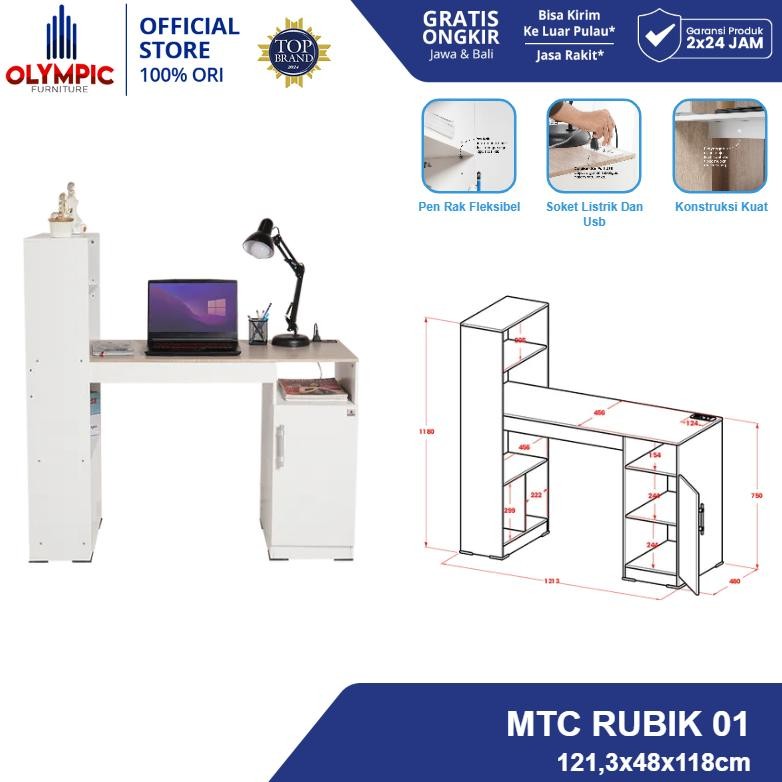 Olympic Meja Tulis Console / Meja Belajar / Meja Kantor / Meja Minimalis - MTC Rubik