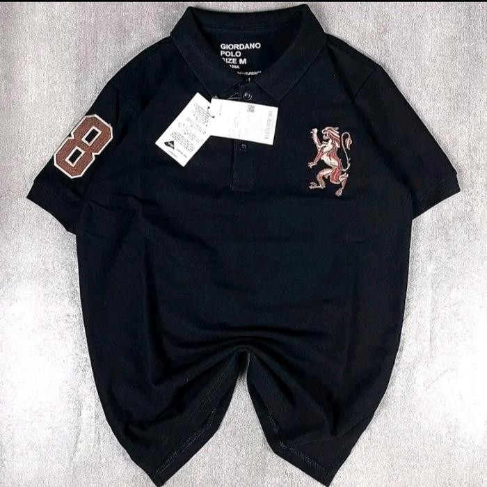 ST Polo Giordano 3D Lion Kaos Kerah Giordano Baju Polo Bordir Singa Premium Kaos Kerah High Quality 