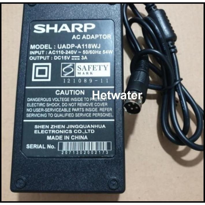 Adaptor TV Sharp AQUOS UADP-129WJ 15V 4 Pin Original Best