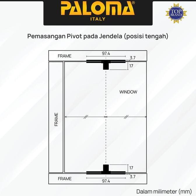 Paloma Engsel Jendela Hinge Pivot Putar Hinges Window Brass Kuningan Ball Bearing Polished Brass Gol