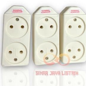 Cartenz Terminal Gepeng Kuningan Lubang 2 Stopkontak Pipih Sni Original