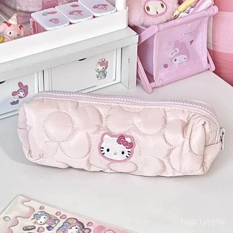 

Sanrio Hello Kitty Pencil Pouch Large Capacity Pen Case Cute Kt Cat Cosmetic Bag Girls Student Supplies Stationery Gifts PGEY