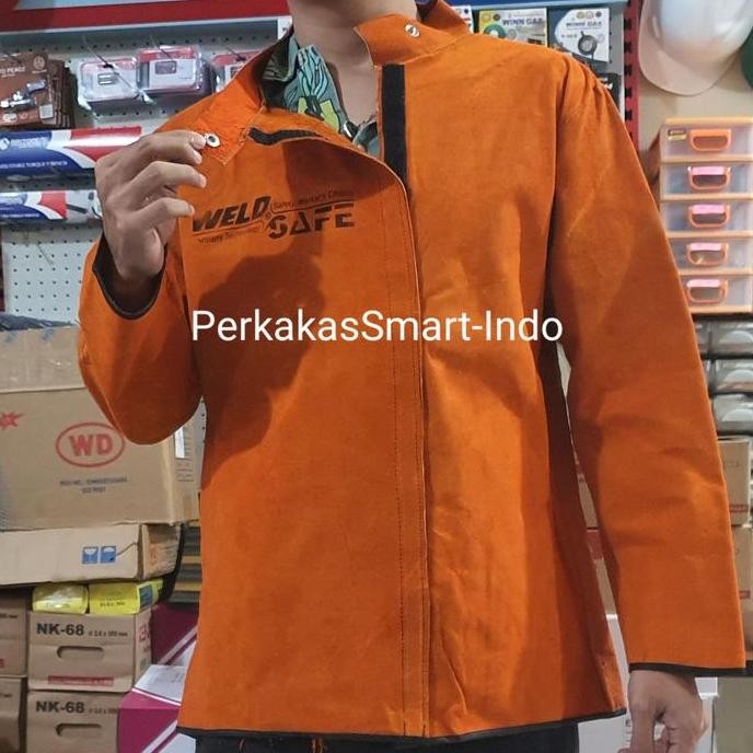 Siap Kirim Jaket Las Welding Jacket / Baju Las Proteksi Kulit Asli