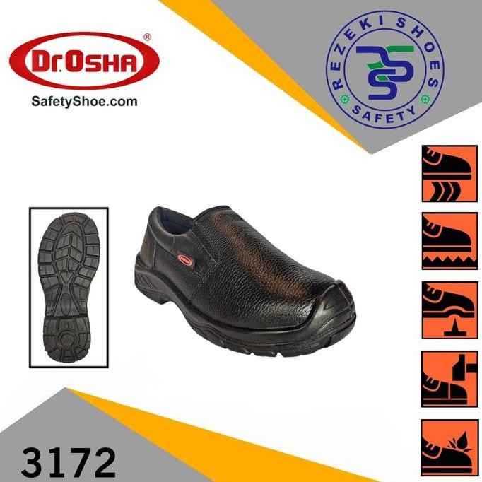Baru Sepatu Safety Dr.Osha 3172 Black Safety Shoes Kerja Pria