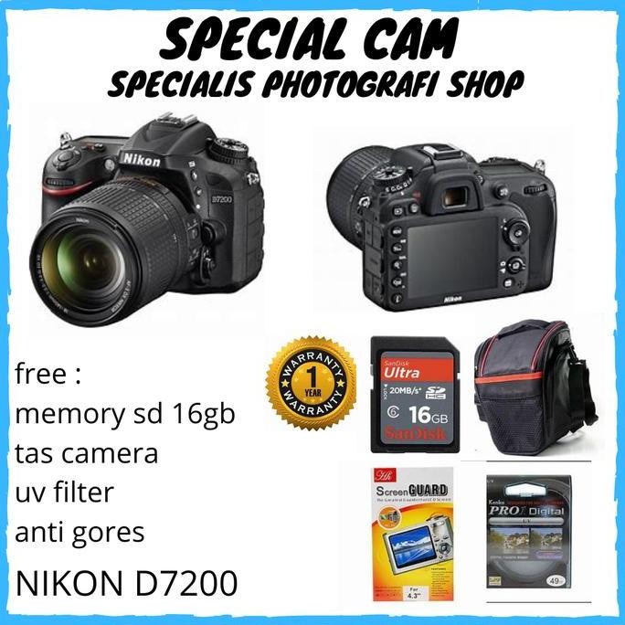 Promo CAMERA NIKON D7200 KIT 18-140MM / NIKON D7200 KIT 18-140MM - BODY ONLY , PAKET STANDAR COD