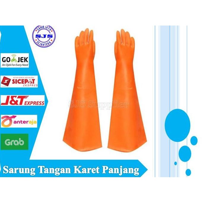 Siap Kirim Sarung Tangan Karet Sandblasting Tebal 71 Cm - Sarung Tangan Safety Panjang