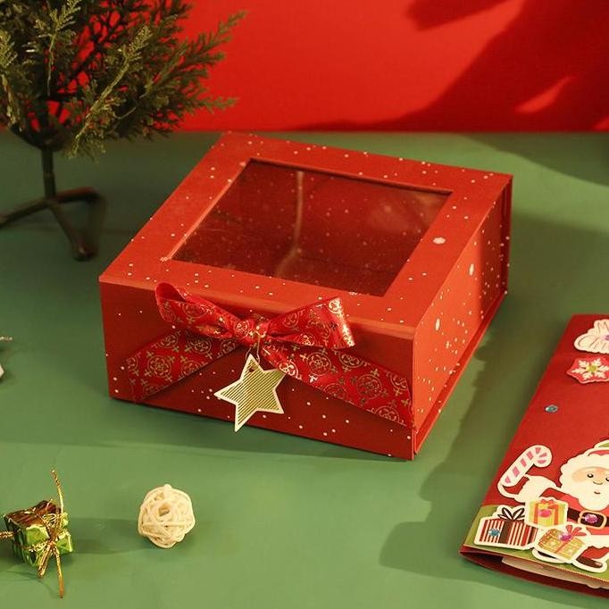 

Box Kue hardbox lipat dengan pita / kotak bingkisan hantaran natal /