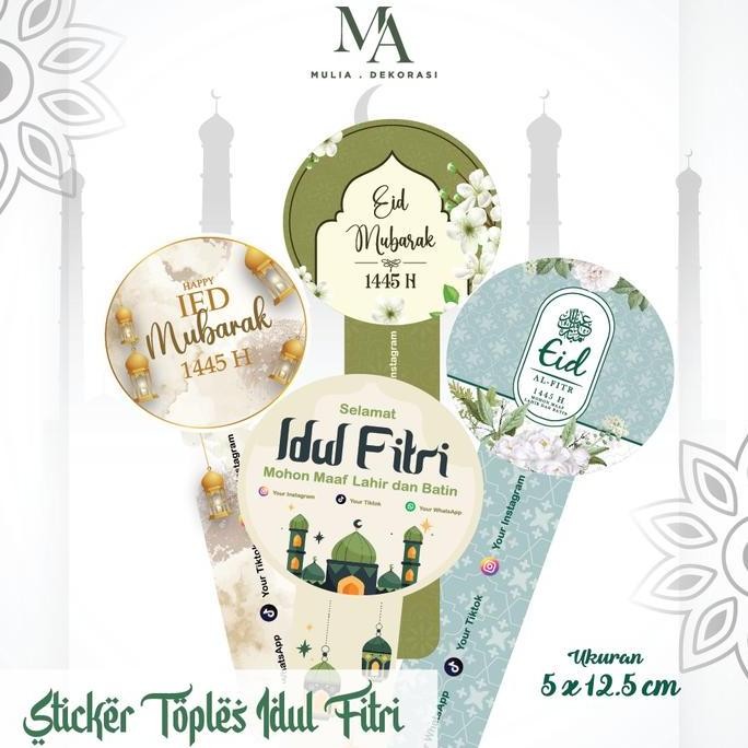 

STICKER TOPLES LEBARAN CUSTOM BULAT LIDAH SEGEL KEMASAN KUE KERING EDISI IDUL FITRI LABEL