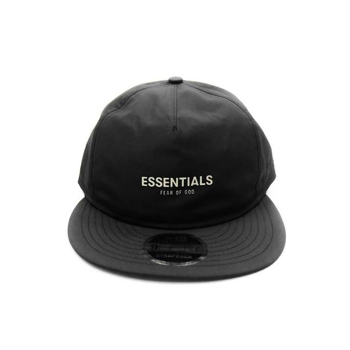 TOPI FEAR OF GOD ESSENTIALS FOG X NEW ERA RETRO CROWN 9FIFTY CAP BLACK