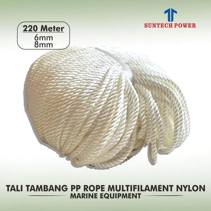 Tali Tambang Pp Rope Putih Nylon Multi 6Mm 16Mm /Roll 220M - 6Mm Co