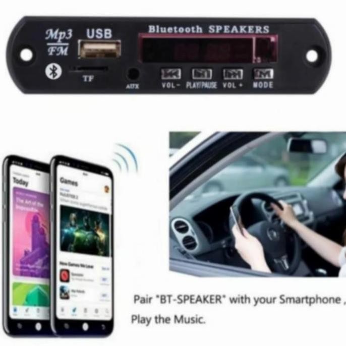 siap kirim tape mobil bluetooth usb audio mp3 player fm radio modul - audio mobil multimedia