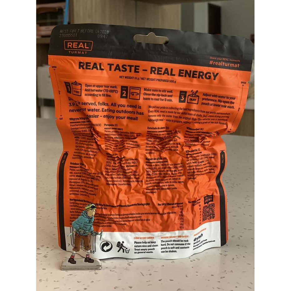 

Rps Makanan Instant Siap Saji Premium Real Turmat Reindeer Stew Viltgryte 578 Cal. - Backpacking Meal Ready To Eat