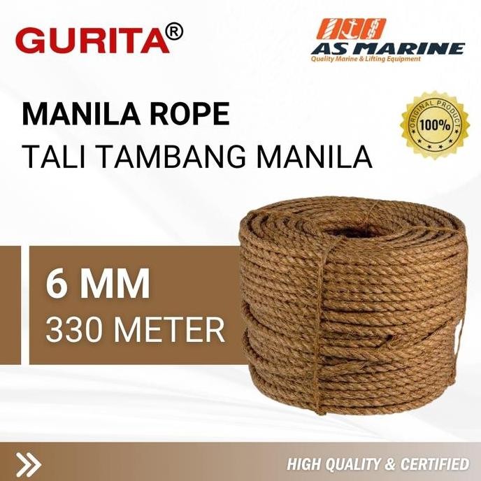 

Gurita Tali Tambang Manila 6 Mm X 330 Meter 3 Strand Tali Tampar Dadung Serat Abaka Co