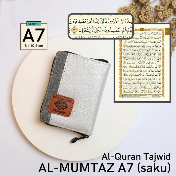 SHS Alquran Tilawah Al-Mumtaz A7 Resleting Saku Non Terjemah Tajwid Warna