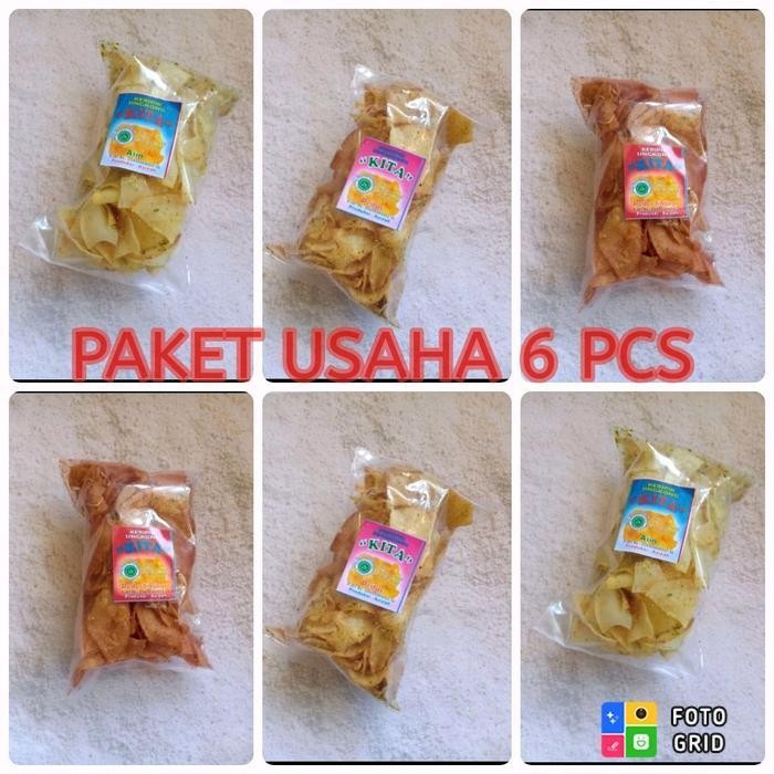 

FF PAKET USAHA 6 PCS UKURAN KECIL KERIPIK SINGKONG KITA/CEMILAN