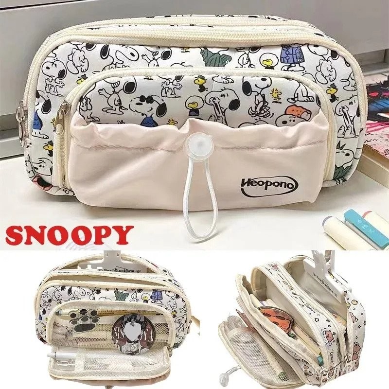 

Anime Snoopy Pencil Case Drawstring Cartoon Pen Bag Large Capacity Women Students Girls School Stationery Storage Kids Pen Box 1ETG