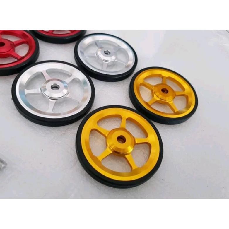 [Kecil Easy Wheel For Brompton. Pikes Trifold 3 Three Sixty Sepasang 2 Roda. Panier Pannier Roda Sep