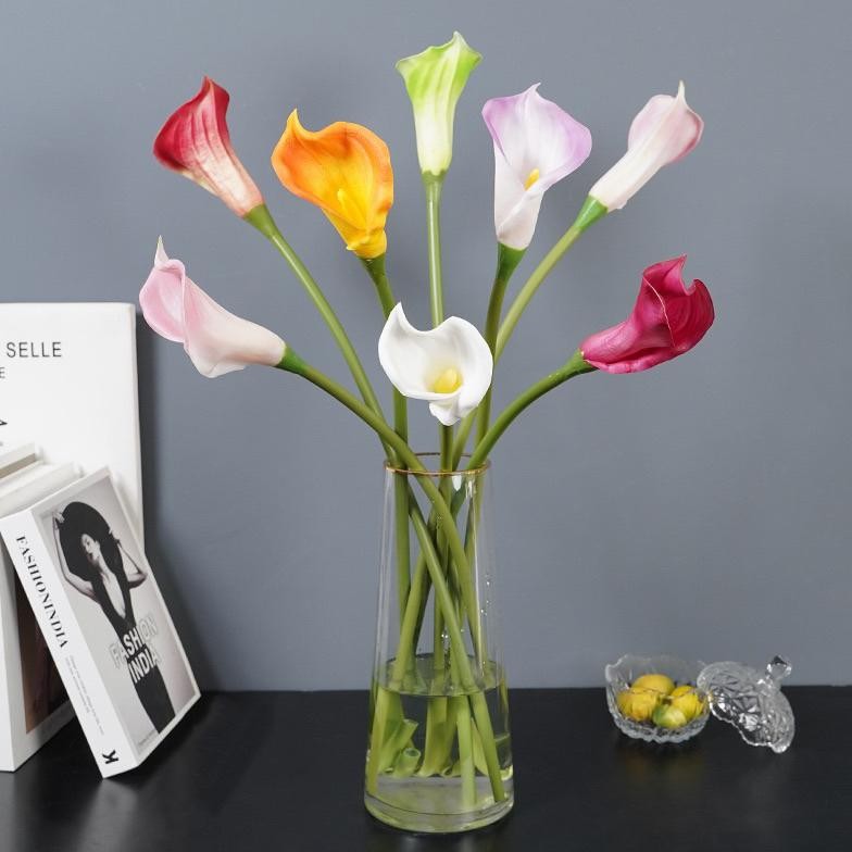 Calla Lily Latex Artificial Jumbo Bunga Hias Lili Premium Dekorasi Rumah Hiasan Pernikahan A5N04 nUg