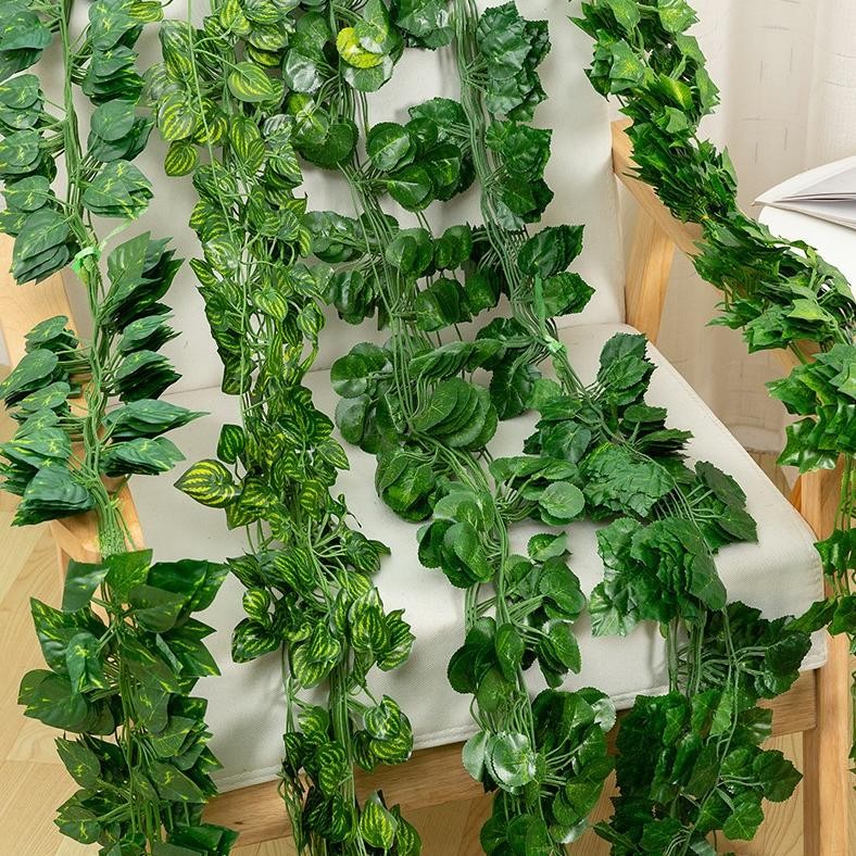 12PCS DAUN ANGGUR KECIL HIAS / DAUN ARTIFICIAL / DAUN RAMBAT PLASTIK GANTUNG / DAUN ANGGUR HIASAN DE