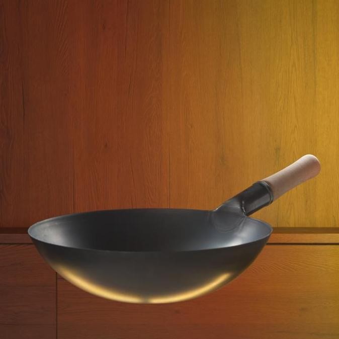 WAJAN CARBON STEEL WOK SINGLE HANDLE SEASONED