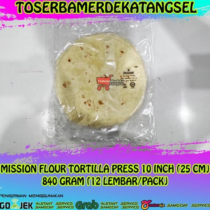 

Mission Flour Tortilla 10' Kulit Tortila Kebab Wrap Frozen 25 Cm/12Pcs