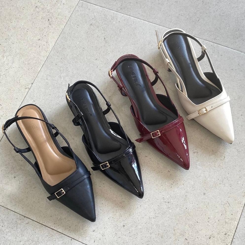 Lamelika - Vanya Mules Sandal Kondangan Wanita Elegan 3 Cm Slip On Anti Slip