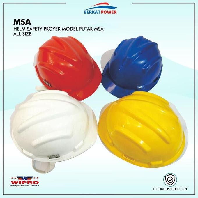 HELM SAFETY PROYEK MODEL MSA MERK WIPRO MERAH PUTIH KUNING BIRU