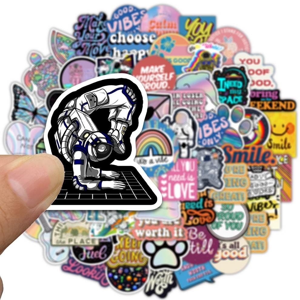 

NG [150PCS]Stiker Aesthetic Pack Stiker Lucu Perak Laser Decal Vinyl Anti Air-Sticker Buku Journal Koper Casing HP Stiker Laptop Helm Skateboard Viral Kekinian Terbaru 2025 LF-84