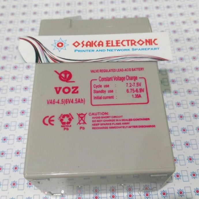 Aki Accu kering VOZ 6V 4,5Ah