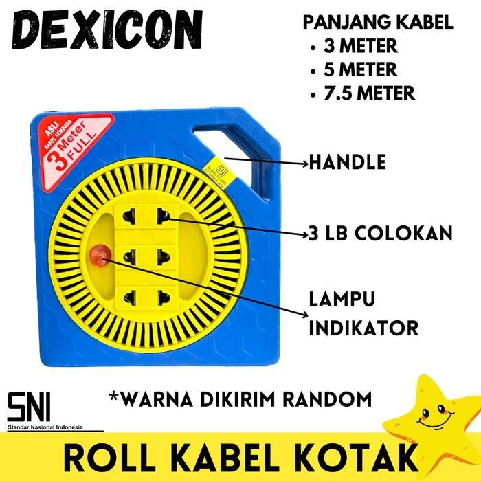 Rs Kabel Box Roll Kabel Roll 3 M 5 M 7.5 Meter Full Stop Kontak Kecil Sni