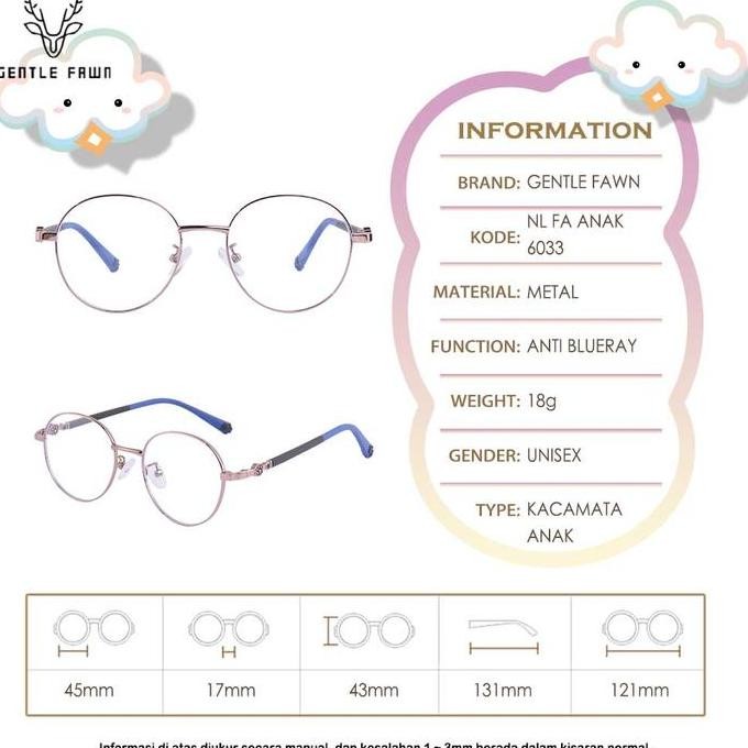 Gray Pink Kacamata Anak/Remaja Antiradiasi Blueray Sinar Biru 6033