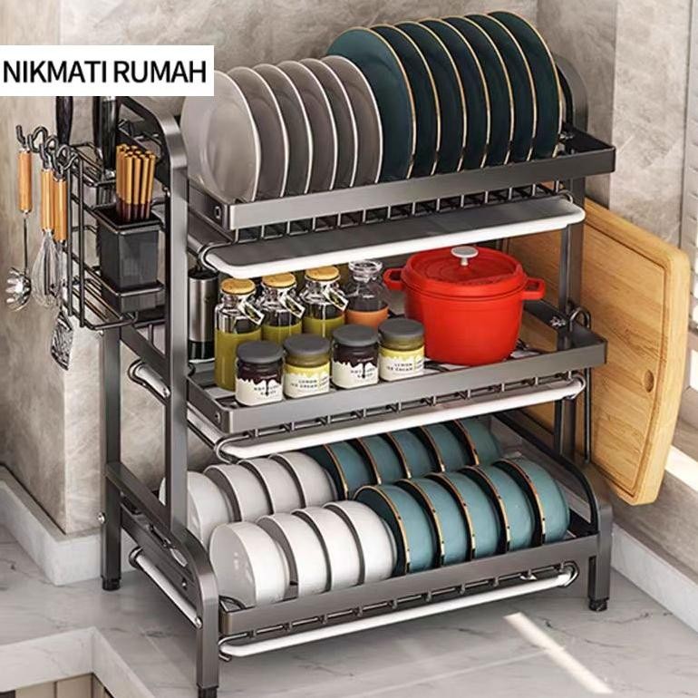 Rak Piring Stainless Rak Piring Gantung Rak Piring Wastafel  Rak Piring Minimalis Rak Dish Drainer D
