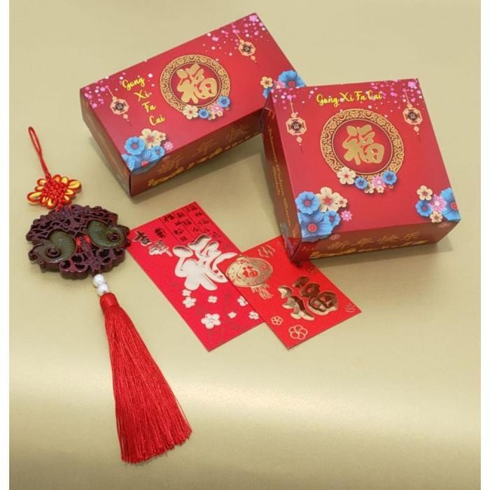 

IX LYSASHOP 10Pcs Kotak Kue Imlek Bakul Keranjang Box Dodol Isi 2 dan 4