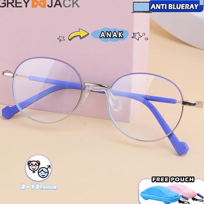 Grey Jack Kacamata Antiradiasi Blueray Anak Oval Metal Ringan 6035