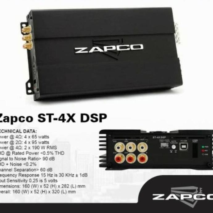ZAPCO ST-4X DSP AMPLIFIER (FREE RCA RAMM 3Meter)