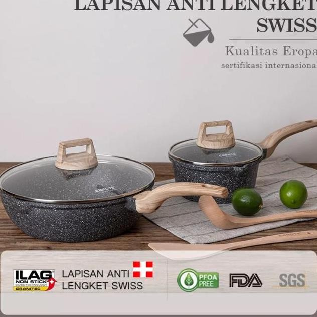 Panci Carote 2 Set 28Cm Deep Fry Pan 18Cm Sauce Pan