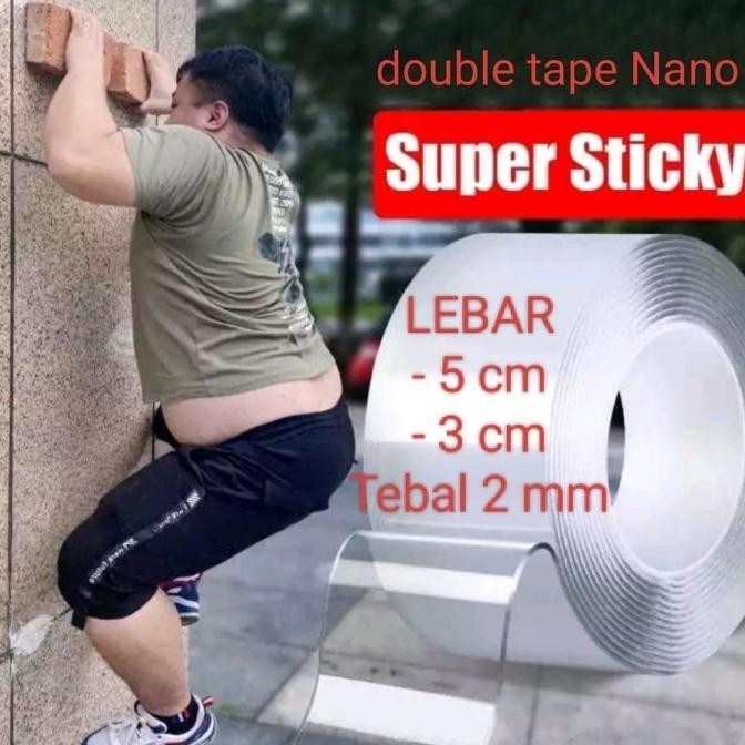 

Double Tape Nano Lebar 5 Cm & 3 Cm Double Tape Nano Bening Super Kuat