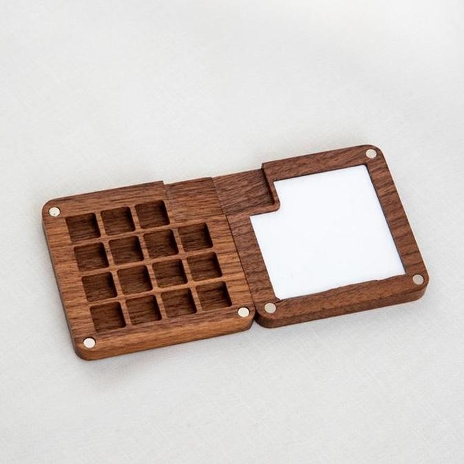 

15/8 Hole Palet Lukis Kayu Magnetic Wooden Color Palette Disk Mini Palette Wooden Magnetic For Watercolor/Palete Kayu Watercolor Magnet Painter Palette