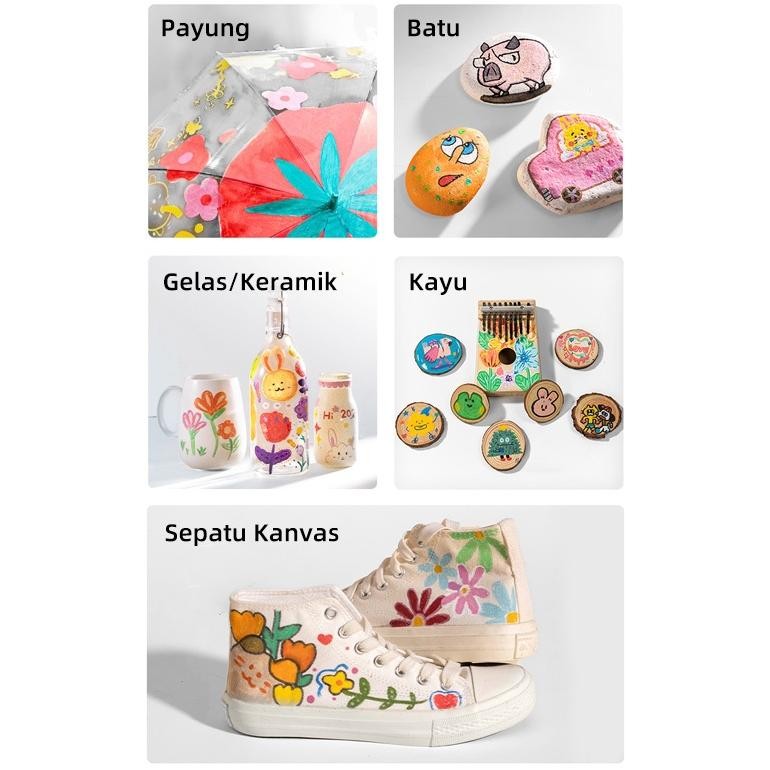 

Deli Spidol Akrilik / Acrylic Marker Water Based Warna Cerah HM118