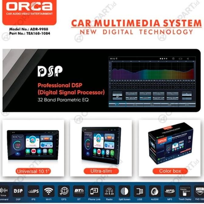 HEAD UNIT TAPE TV MOBIL ANDROID ORCA WULING CONFERO LAYAR 10 INCH