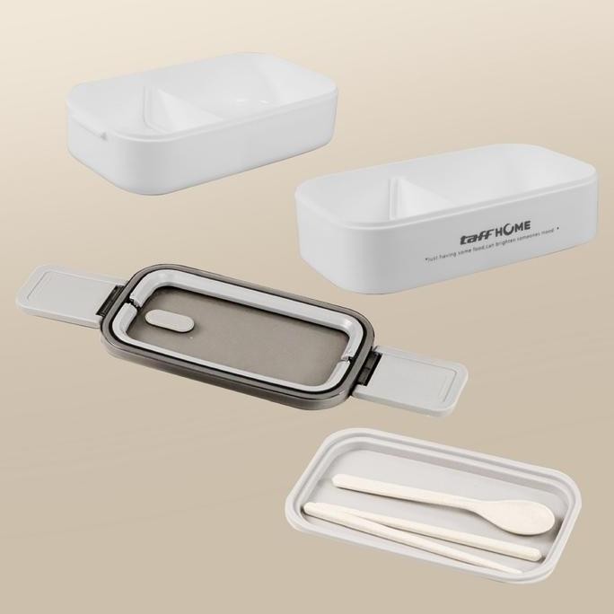 Terbaru Kotak Makan Nasi Bento Lunch Box Warna Putih Plastik Premium